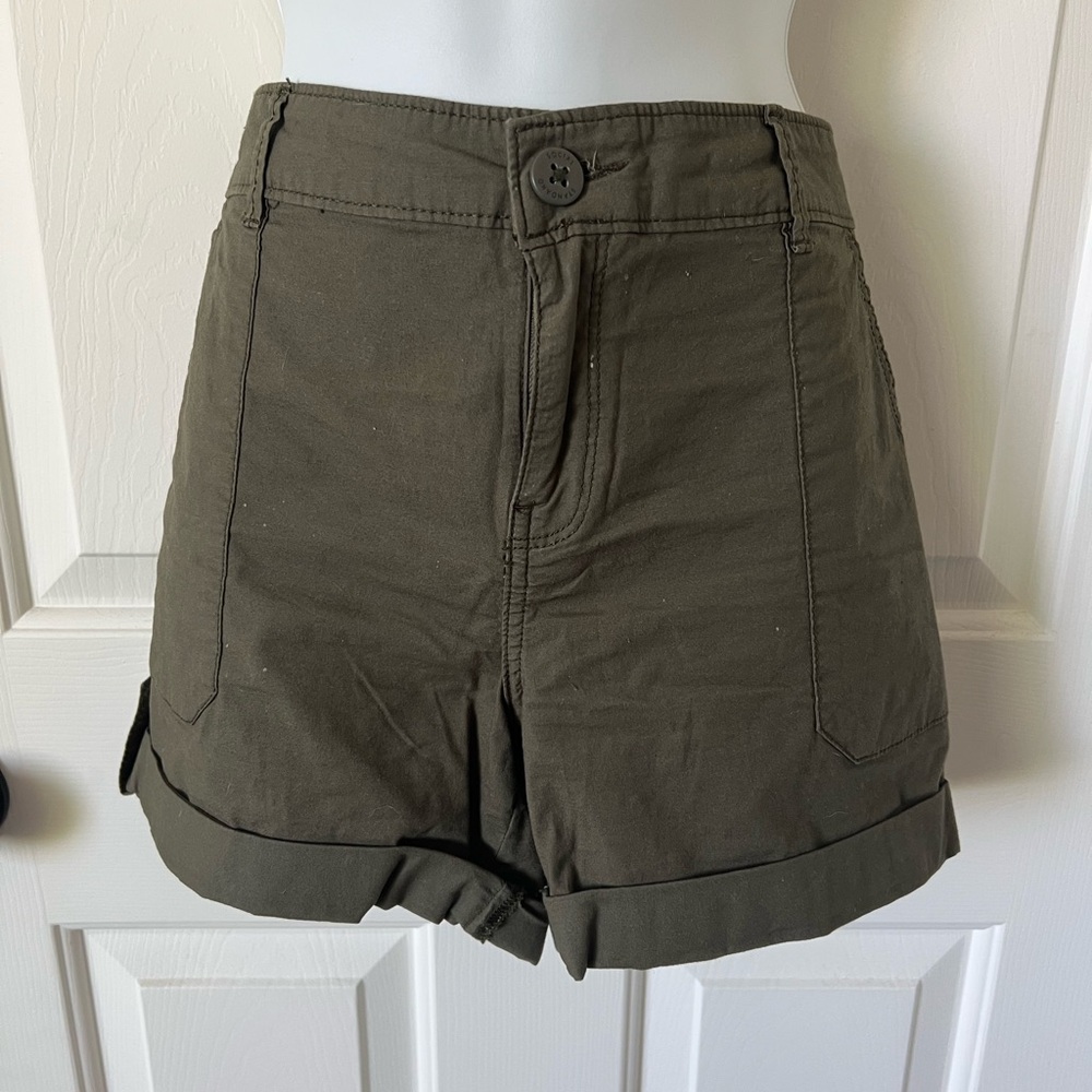 Sanctuary Olive Roll-Cuff High-Rise Women’s Shorts